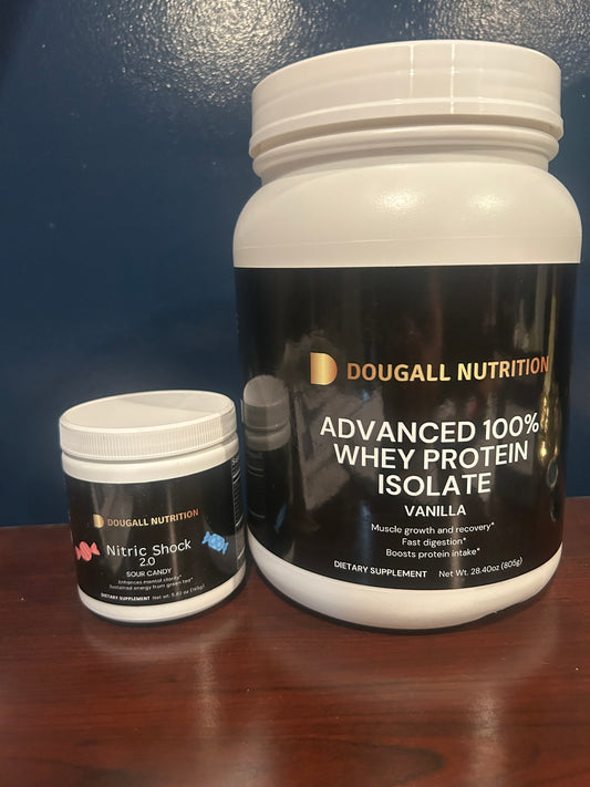 Nitric Shock 2.0 (Sour Candy) & Advanced Whey Protein (Vanilla) Bundle