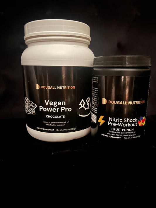 Vegan Power Pro (Chocolate) & Nitric Shock Pre-Workout Bundle